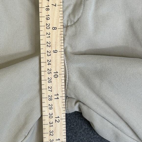 L.L. Bean Double L Comfort Waist Pants Mens 30x28 Beige Khaki Flannel Lined - Picture 10 of 12